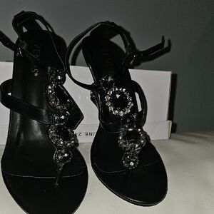 VENUS Black Embellished Heels